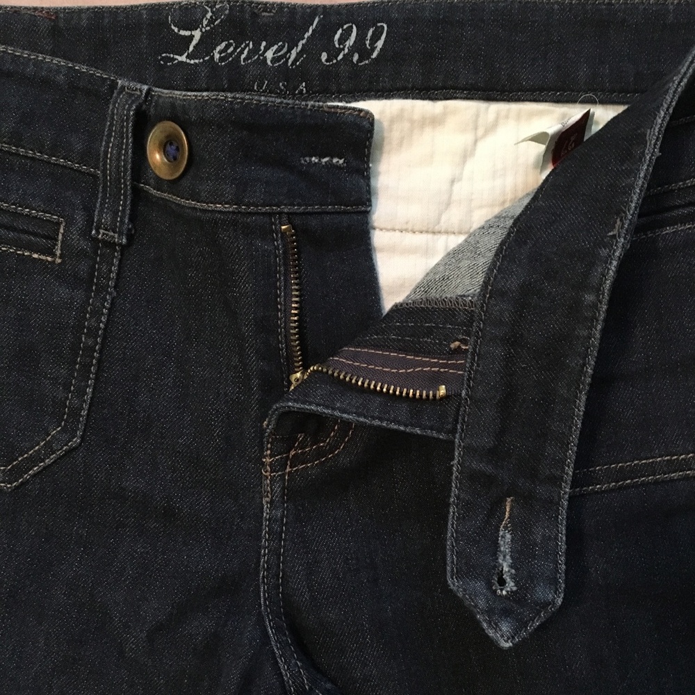 Level 99 Dark Wash Wide Leg Jeans - Picture 5 of 5